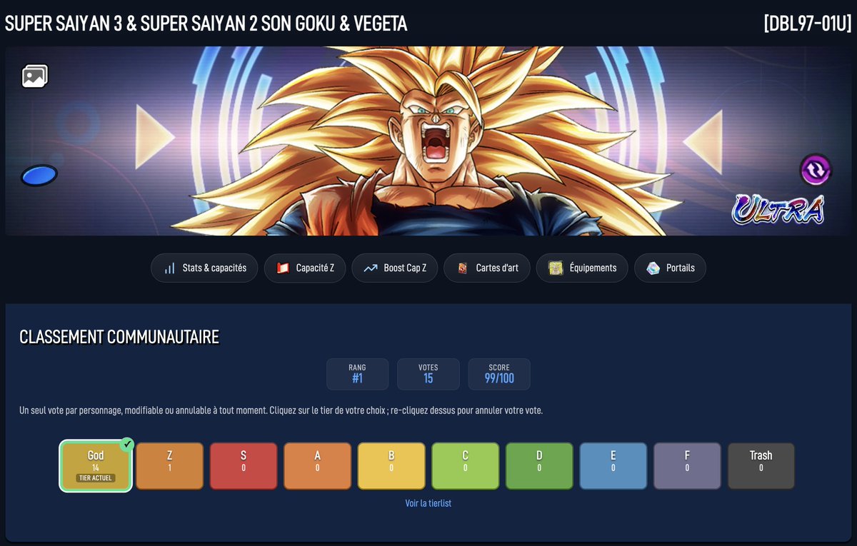 DBLDatamine's tweet photo. ✨ MAJ site V2 ✨

Partagez au MAX pour que ce soit une réf pour les FR 🙏

➡️ https://t.co/JPKNIBVYJB

➡️ Menu navigation personnage
➡️ Voter pour le personnage dans la tierlist communautaire
➡️ Stats détaillées
➡️ Persos boostés par la Cap Z / Persos qui boost via leur Zenkai https://t.co/jJCweg5Qmd