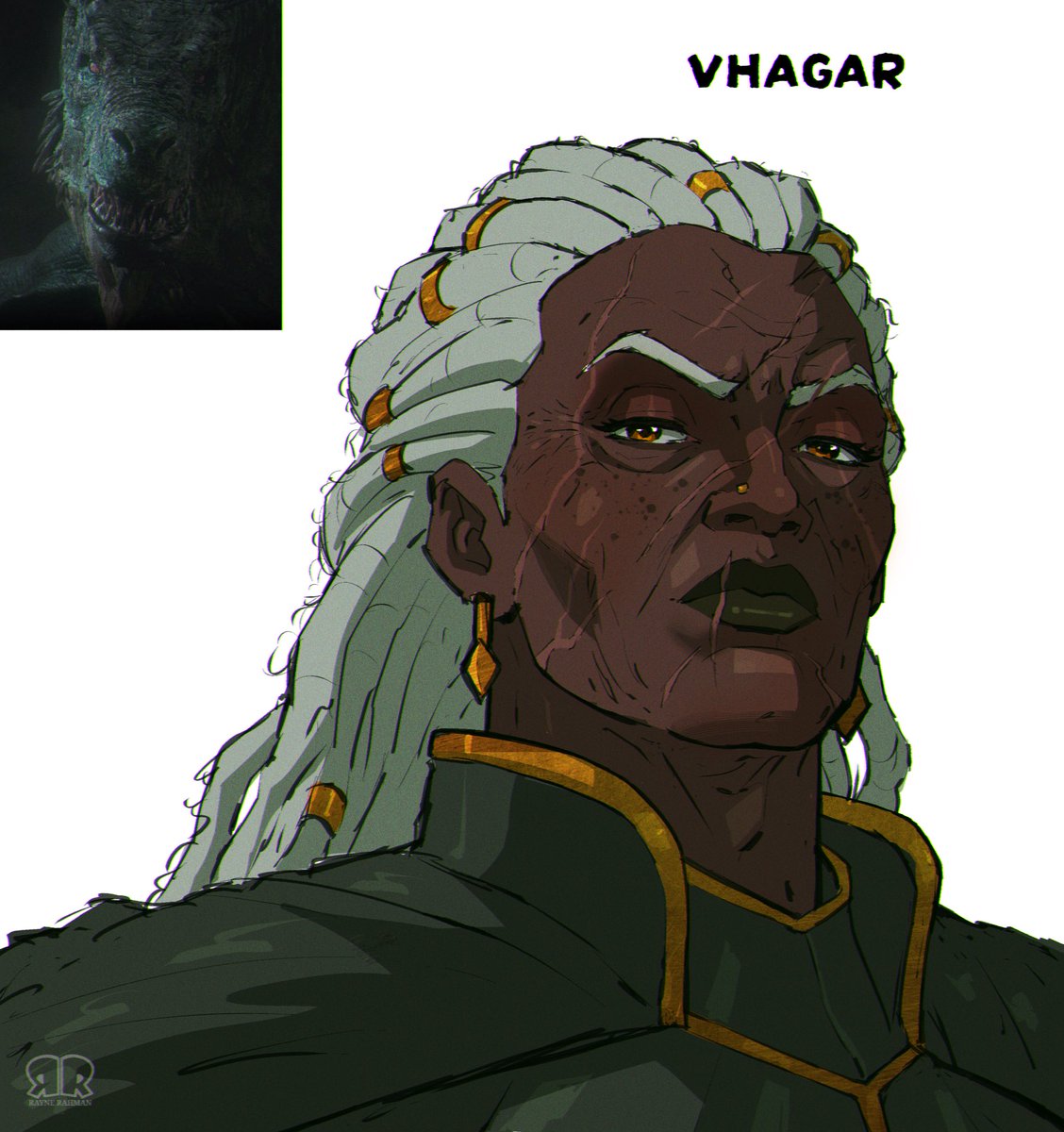 RayneRahman's tweet photo. Vhagar, Vermithor &amp; Meleys as HUMANS. https://t.co/gfk80JWMzg
