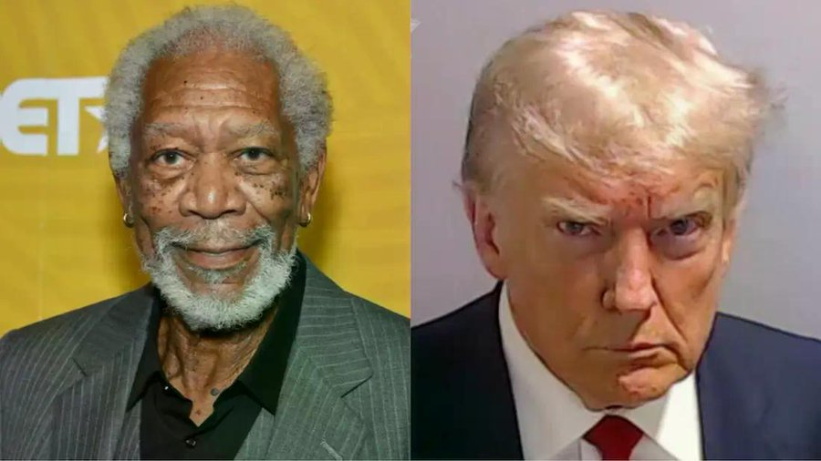 politvidchannel's tweet photo. BREAKING: Morgan Freeman on Donald Trump: “We have somebody sitting in the White House who’s leading us down a shithole. I can’t understand how a convicted felon gets to be president. How do you do that? It just doesn’t make sense to me” https://t.co/F6gwL7kZC8