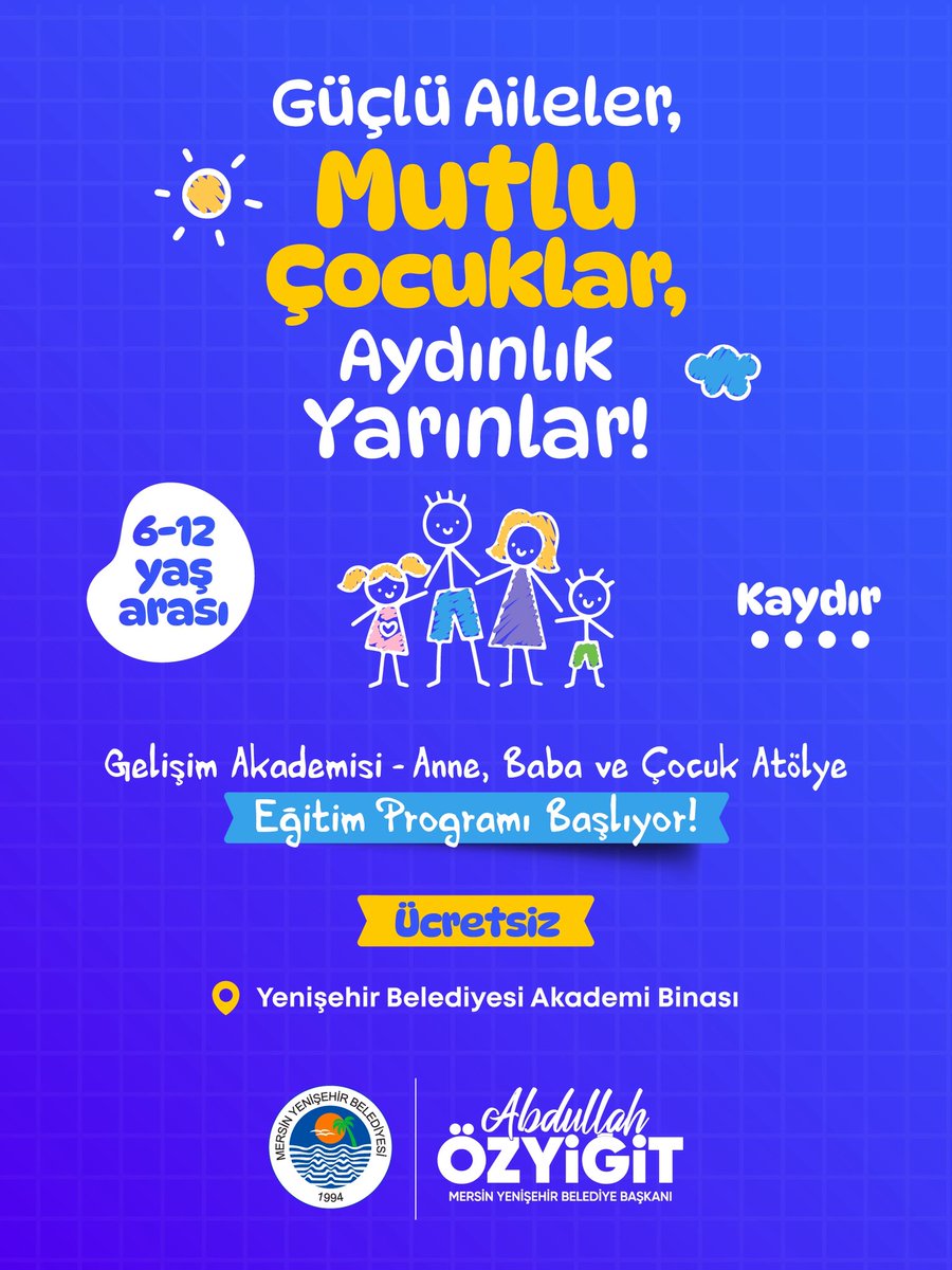 yenisehir_bel's tweet photo. Gelişim Akademisi – Anne, Baba ve Çocuk Atölye Eğitim Programı Başlıyor!

📍 Yenişehir Belediyesi Akademi Binası
☎️0324 327 46 40 https://t.co/45aP4GVX0x