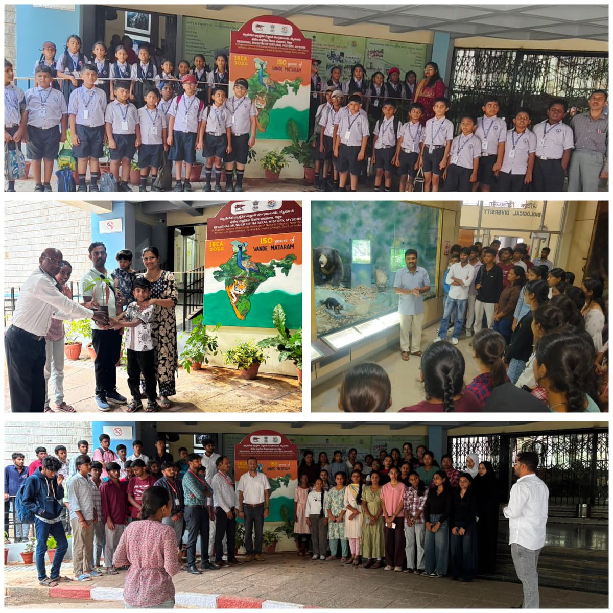 RMNH_MYSORE's tweet photo. On 13.08.2026,RMNH-Mysore observed #HarGharTiranga, commemorating 150 years of Vande Mataram, with mass singing and plantation under #EkPedMaaKeNaam. Around 302 staff, students and visitors participated with enthusiasm and patriotic spirit. 🇮🇳 https://t.co/QS86zfmoh7