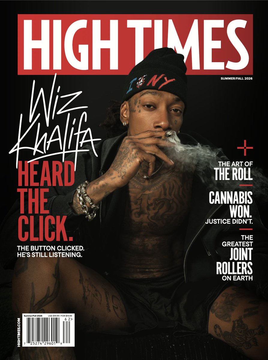 HIGH_TIMES_Mag's tweet photo. TEN YEARS LATER, @wizkhalifa IS BACK ON THE COVER OF HIGH TIMES 🔥

The Summer/Fall issue is here, and we couldn’t think of a better way to kick it off than with Wiz. A lot can change in ten years and at 38, he’s bigger than ever, still smokes every day, still works like hell, and still refuses to play anybody’s idea of a stoner.

Your collection needs this one 👉 https://t.co/Ao4H8z6RXr