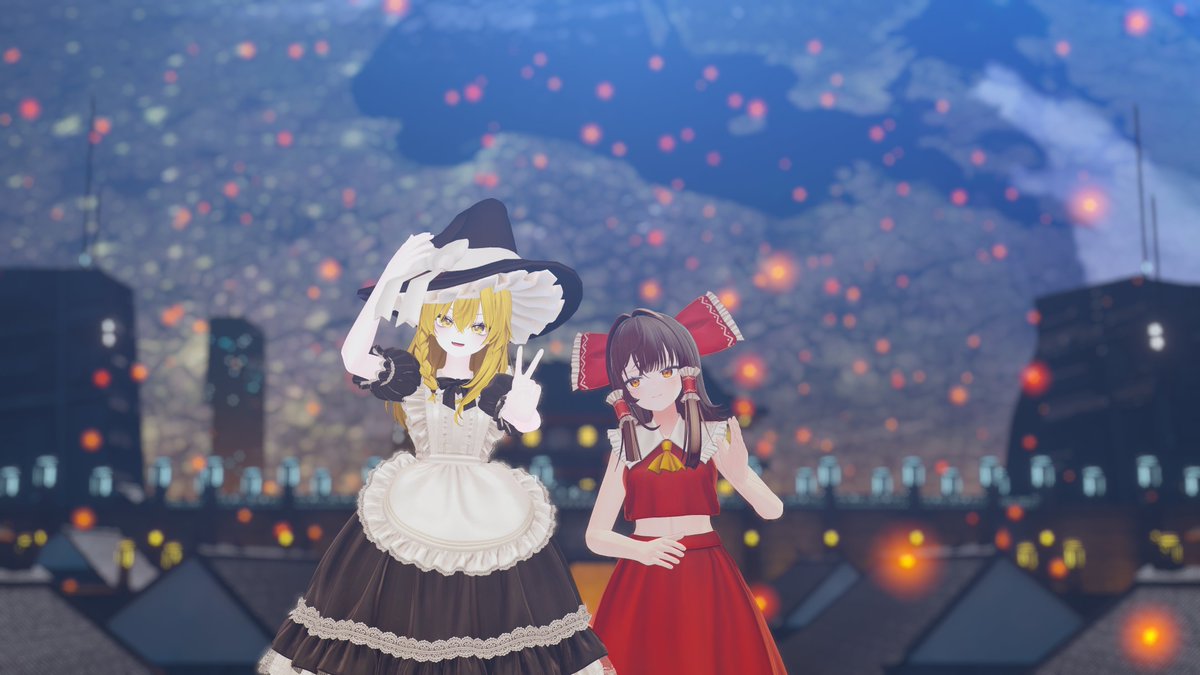 An_vrc42's tweet photo. フレンドさんと東方改変併せ～！！❤️🤍🖤
可愛い霊夢とお写真撮らせていただきました！
東方に因んだワールドに初めて行ったけどどれもクオリティ高くてすごく楽しかった～！！ https://t.co/WPDR3kcllb