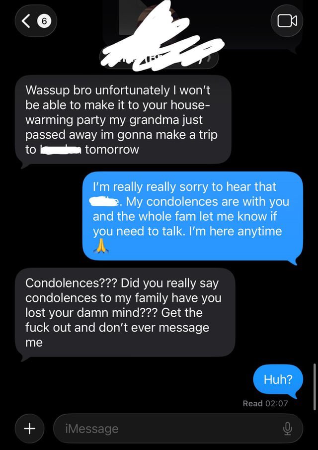 itsKvngWhillz's tweet photo. Am I missing something here? Is saying condolences a bad thing? https://t.co/Eq6AbOeMpD