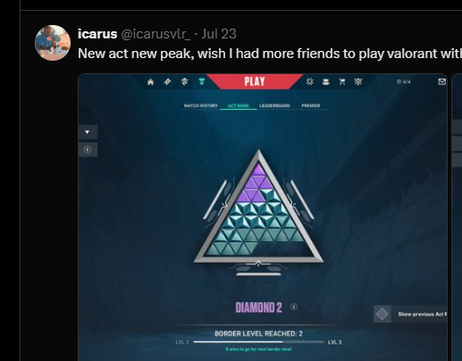 Coco95222258975's tweet photo. @icarusvlr_ @VCTScrims brother u are plat..  dont even talk.. about who is bad and who is good  hit  imo at least  then maybe u can have an opinión https://t.co/RTNnHuFOg0