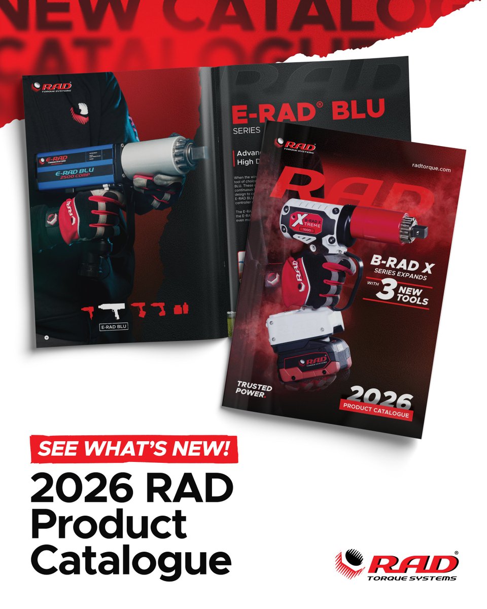 RADTorque's tweet photo. The new 2026 RAD Torque Systems Catalogue is here! 📖💪

Explore our latest lineup, including the expanded B-RAD X series, along with the full range of RAD Torque Systems solutions built for demanding industrial bolting applications.

https://t.co/QWSfJEyJac https://t.co/tkF2Xk9BNc