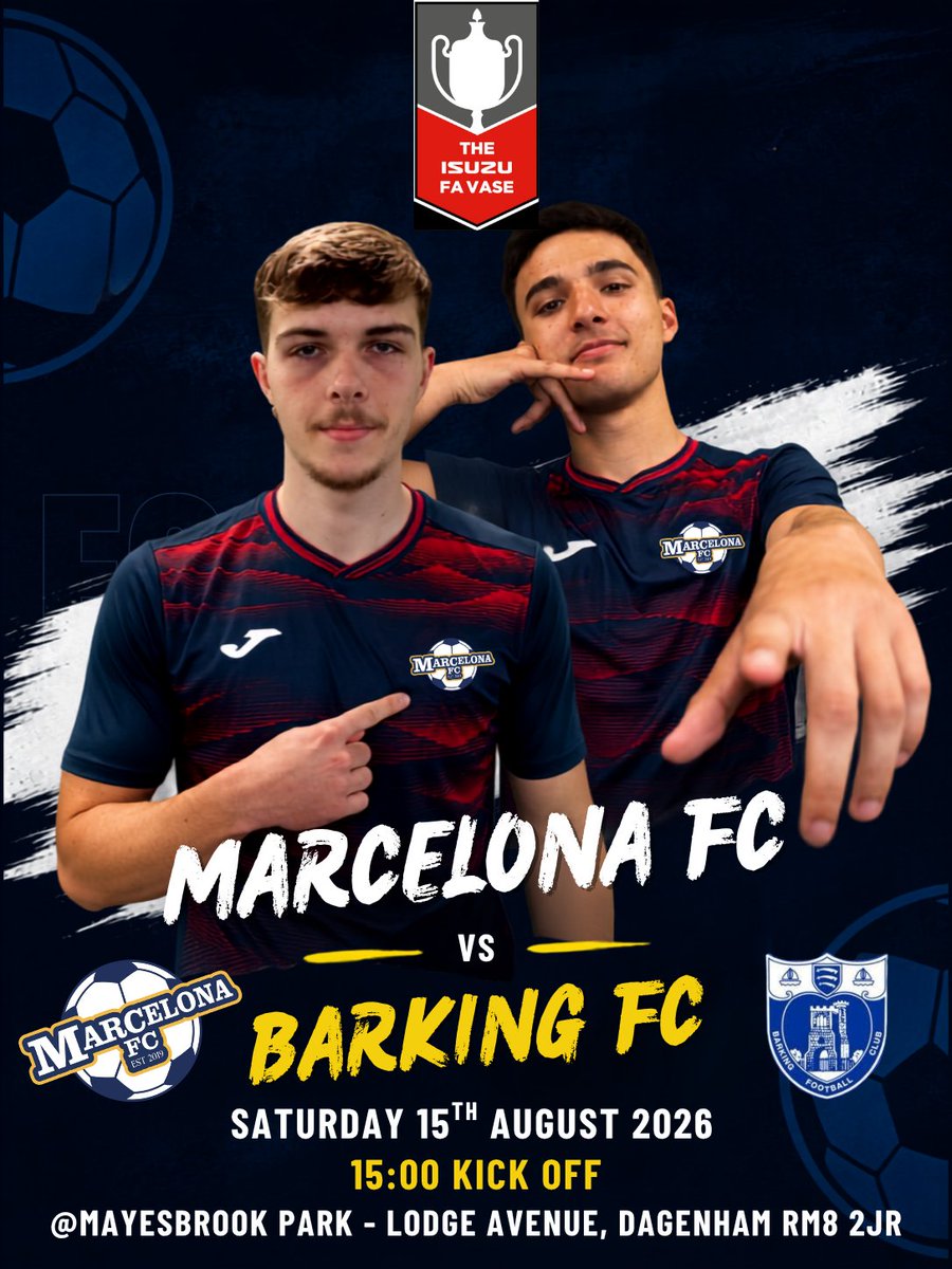 Marcelona_FC's tweet photo. 🏆 A MONUMENTAL MOMENT IN OUR HISTORY.

For the first time ever, Marcelona FC will compete in the Emirates FA Vase.

A historic first. A national stage. A proud new chapter for our club. 💛💙

Our FA Vase journey starts now.

#MarcelonaFC #FAVase #MakingHistory #RoadToWembley https://t.co/nVEK3Wokzc