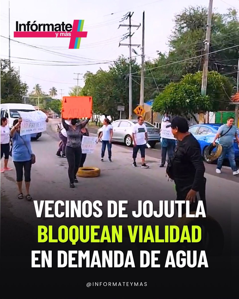InformateyMas's tweet photo. #Jojutla
🚨 ¡Villas de Jojutla exige agua potable! 💧

Con pancartas y reclamos, habitantes de Villas de Jojutla salieron este viernes a la carretera para exigir el restablecimiento del servicio de agua potable.

La protesta inició alrededor de las 8:00 de la mañana, a la altura de la Unidad Deportiva de La Perseverancia, donde los vecinos mantienen bloqueada la vialidad.

📢 Vecinos exigen una respuesta y el regreso del agua a sus hogares.

#Jojutla #VillasDeJojutla #AguaPotable #Protesta