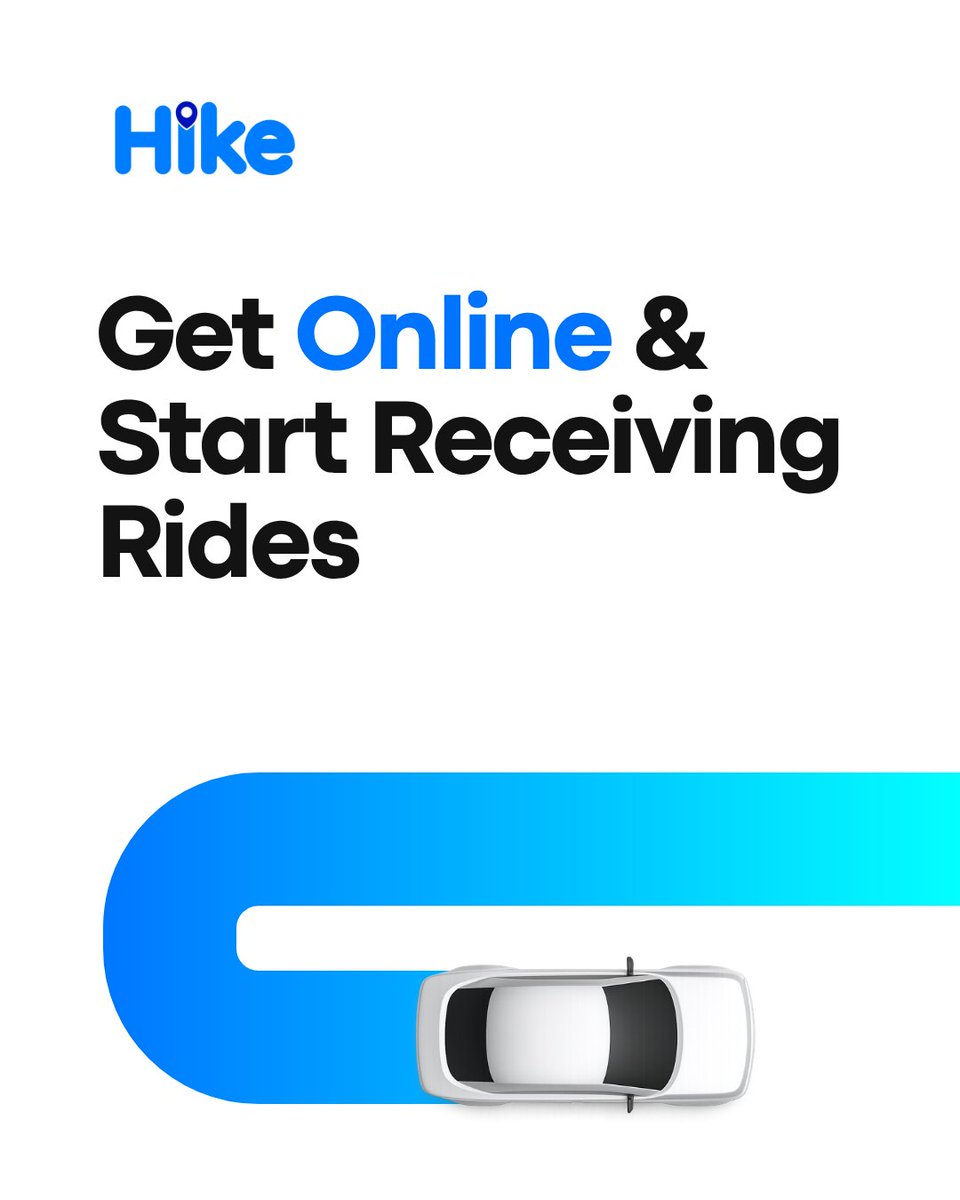 hike2go's tweet photo. Ready to get on the road? If you’re a driver looking to earn from your vehicle, now is the time to get started with Hike.

📲 Download the Hike Driver app and complete your registration today.
🌐 https://t.co/Ciw775jq9a

Get online. Get moving. Start receiving rides.
#Hike https://t.co/HaaK0ioHnW