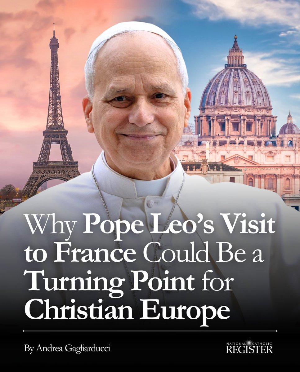 NCRegister's tweet photo. ANALYSIS: The Sept. 25-28 papal trip will be a significant journey to the heart of secularized Europe, highlighted by France’s recent legalization of euthanasia.

Read the full story: https://t.co/lBZkqVACSG https://t.co/0AQBYp9PXN