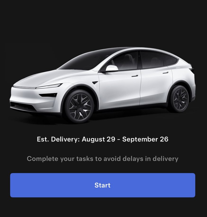 SawyerMerritt's tweet photo. I've heard from multiple Model Y L order holders in the U.S. that have just received estimated delivery date windows: https://t.co/9zxWxL91CD