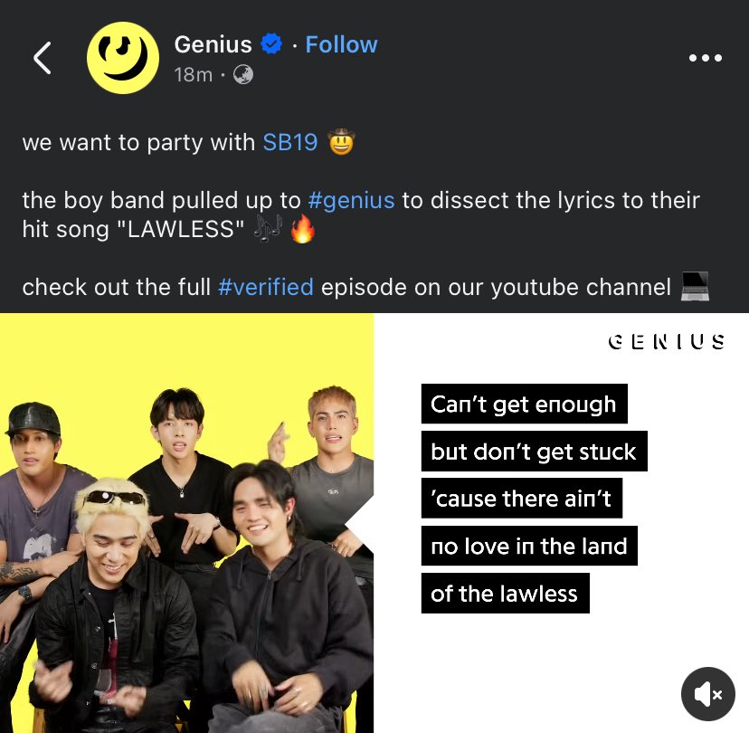 krstnrrae's tweet photo. Please also engage sa FB. Genius account has 2.2M followers!

🔗 https://t.co/dymDADqpBo

SB19 ON GENIUS VERIFIED 
@SB19Official #SB19
#SB19LawlessLyricsandMeaning https://t.co/nb5leCAdi2