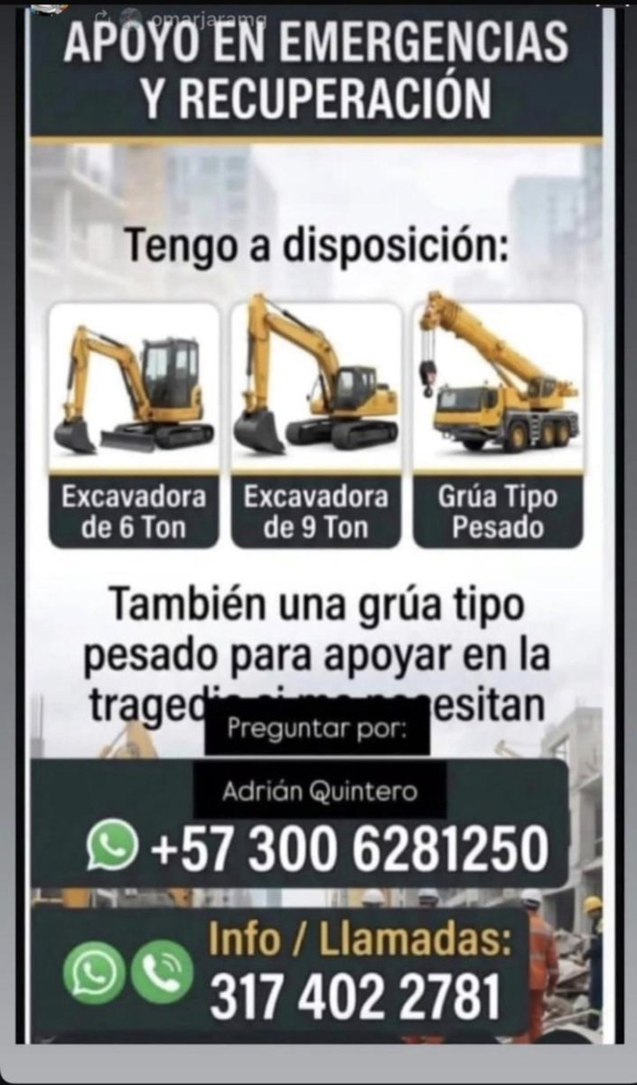Jualvarez_'s tweet photo. En Cali, para el que necesite excavadora https://t.co/aqXlnIeLbI