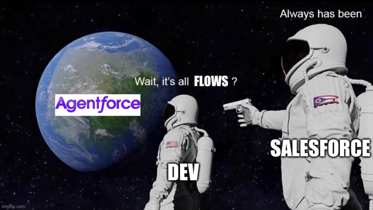 sfadrianuy's tweet photo. And in the Agentforce one too, I as a dev prefer to deal with slack and Llms and not with more flows (and some other tools to some extent) with extra Agentforce steps https://t.co/P5ktdIjThf