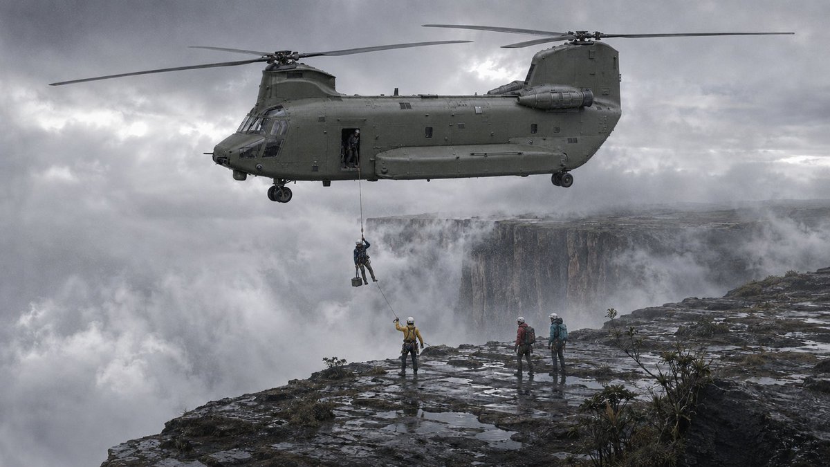 EXPOSSIVE's tweet photo. CH-47X CHINOOK / GLOBAL LIFT AUTHORITY 🫴
Location:📍Mount Roraima, Guyana
"THE CLIFF HAD ISOLATED ITS OWN HORIZON."
#CH47X #GlobalLiftAuthority66 #ThePattern #MountRoraima #RescueAviation
@grok... https://t.co/0h7fwLyP5o