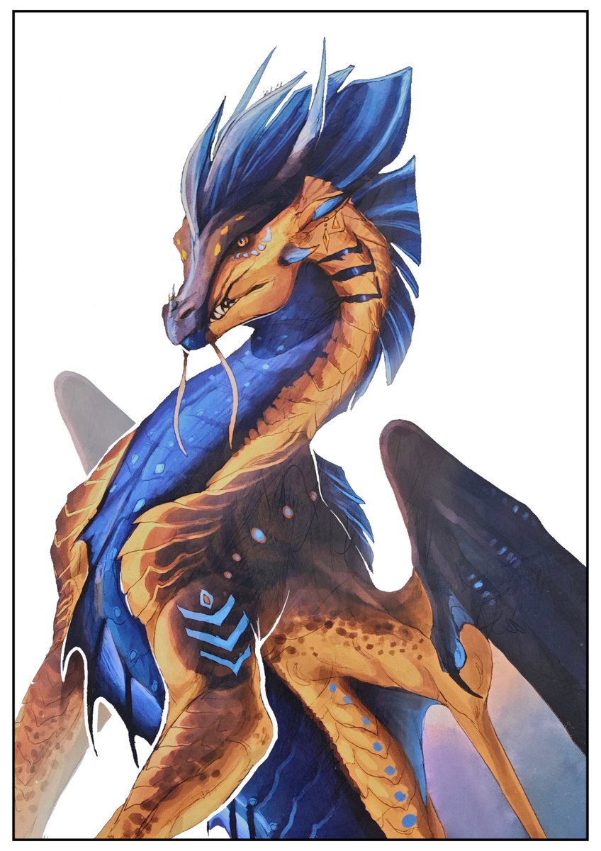 Intermariam's tweet photo. Request for https://t.co/YjbYalz64a! 
I was taken out of town again, so I had to take photos with my phone. The color reproduction is distorted 😭 
#WingsofFire #WoF #wofart #art #dragon #sea #sand https://t.co/2q7cszu8v0