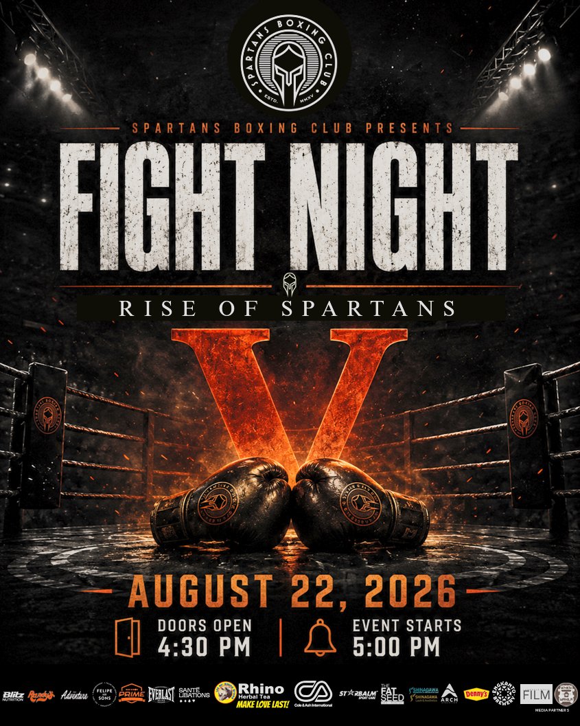WIMbigevents's tweet photo. Fight Night V: Rise of Spartans returns to Spartans Boxing Club BGC on August 22 for an evening of boxing, sportsmanship, camaraderie, and community. 

READ MORE:
https://t.co/srBfC6ep7J https://t.co/rvNUMLisKL