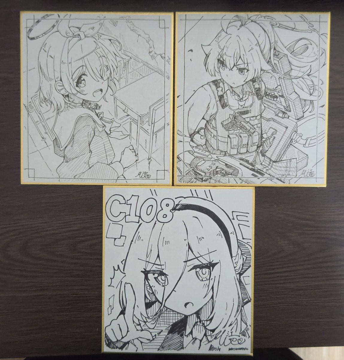 持ってくミニ色紙です 明日余裕あったらもう一枚書くかも 先着で各