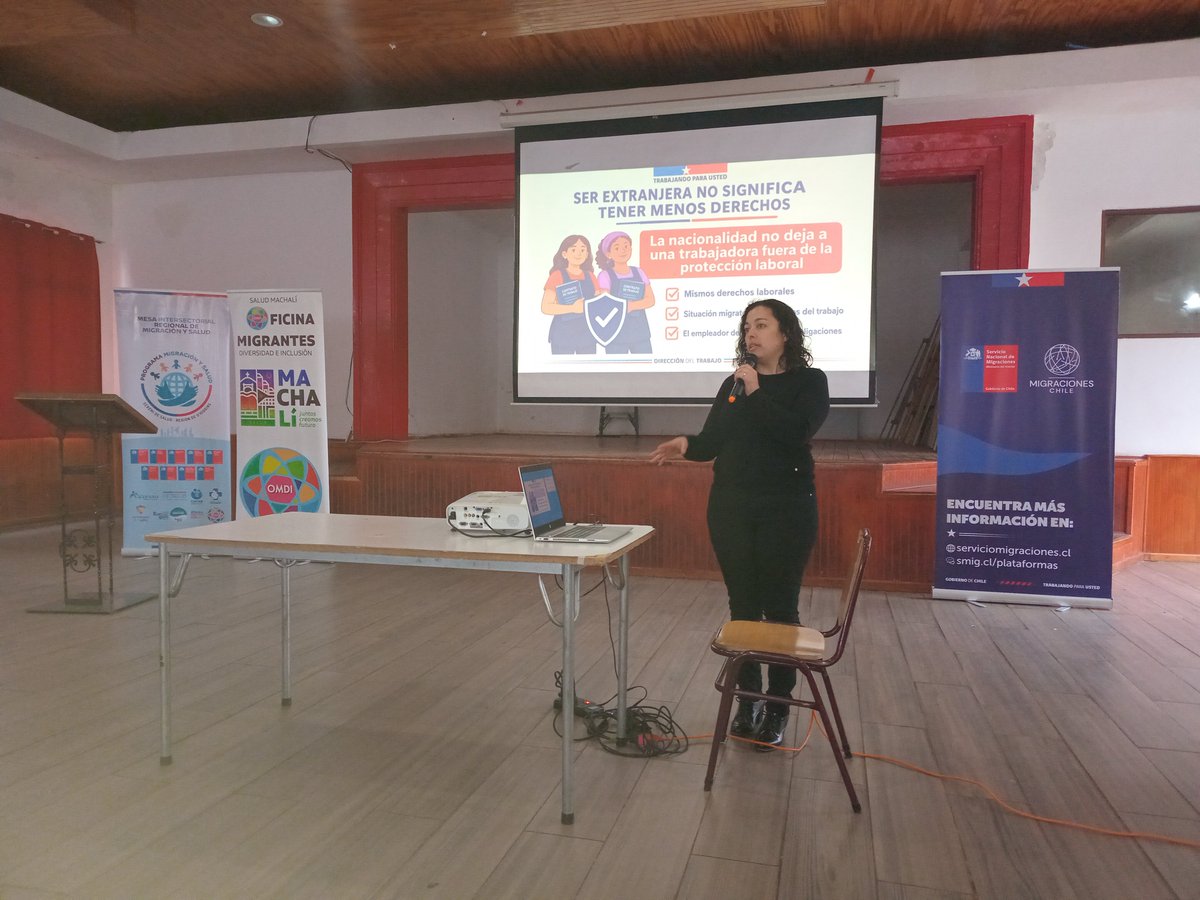 drtohiggins's tweet photo. La DRT O'Higgins, partipa en jornada informativa "Apoya Mujer Migrante", organizado por DR O'Higgins de @MigracionesCL en conjunto con Of. Migrantes de Municipalidad de #Machali. Expone nuestra Coordinadora Juridica Victoria Gaete, sobre "Protección a la Maternidad". https://t.co/n3ytFMlImg