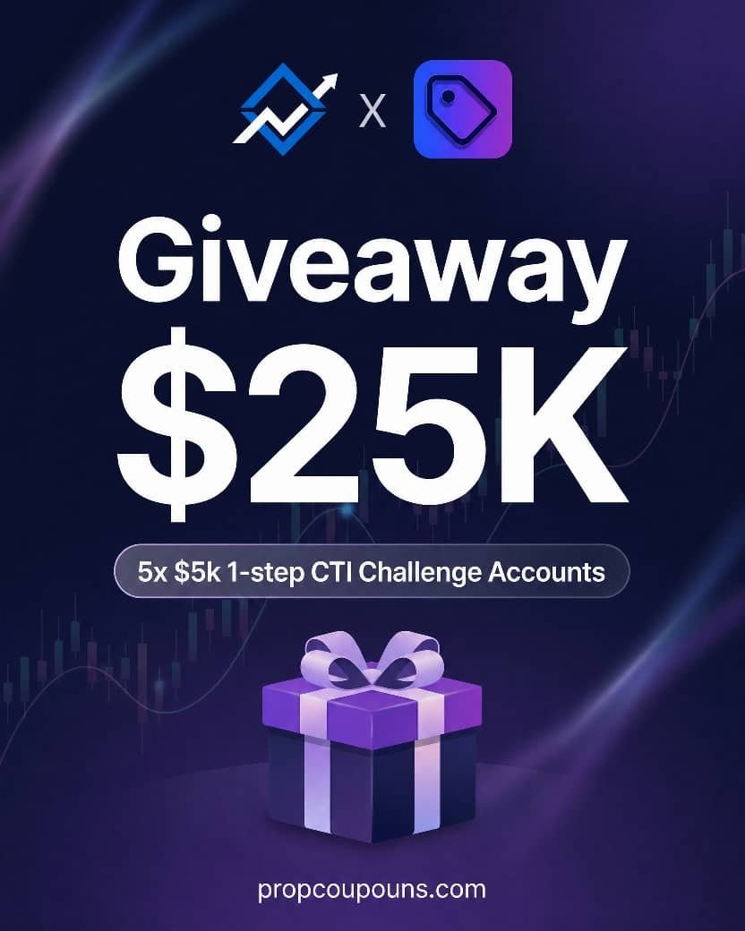 Propcoupouns's tweet photo. $25,000 GIVEAWAY
We're giving away 5 × $5K 1-step challenge accounts!
To enter:
1️⃣ Sign up: https://t.co/Fhe1UJzj5b
2️⃣ Follow: @Propcoupouns @CTI_Funding @jully_son @Tk_beachen
3️⃣ Like & Repost
4️⃣ Tag 2 traders below

⚠️ Anyone entering more than once with different accounts will be automatically disqualified.

Winners will be announced in 5 days.
Good luck traders 

#giveaway  #propfirmgiveaway