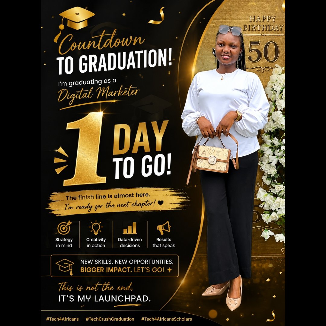 FavyMirabel65's tweet photo. ❤️ DAY 14 – Appreciation Day

Grateful to my tutor, Mark Oyeniyi, for the guidance and knowledge, and to my SSE, Mojoyinola Olaniyi, for the constant support and encouragement.Thank you, TechCrush, my fellow scholars, and everyone who made this journey worthwhile. 🎓#Tech4African https://t.co/vPEE0jia5c