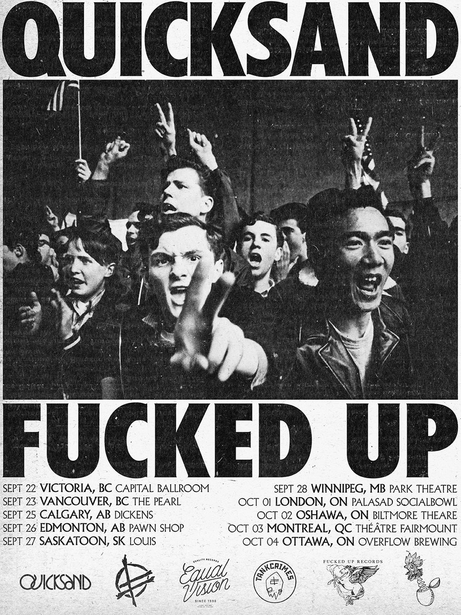 QuicksandNYC's tweet photo. We're going on tour with @FUCKEDUP !! Tickets are on sale now at https://t.co/oEPEHtF0B1 https://t.co/cRPHLEWlfE