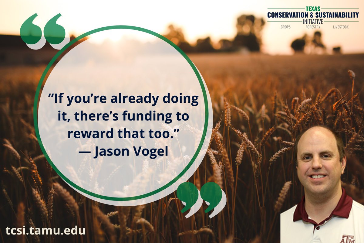 TxCSInitiative's tweet photo. “If you want to try a new practice, there’s funding to help. If you’re already doing it, there’s funding to reward that, too.” — Jason Vogel. 

Learn more: https://t.co/wZK9sqCwuc 

#TCSI https://t.co/RygiOLDrLJ