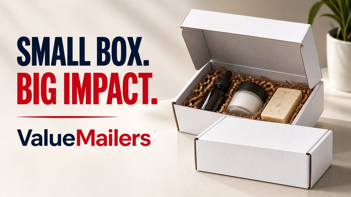 ValueMailers's tweet photo. Small box. Big impact. 6 × 4 × 2 White Corrugated Mailers help protect compact orders without unnecessary bulk. https://t.co/BUsp6kq7vf #ValueMailers #ShippingBoxes #Ecommerce” https://t.co/svFJrHEESV