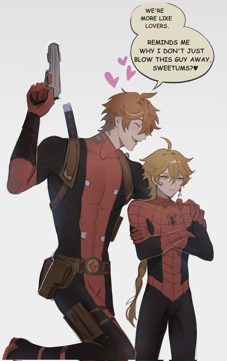 darewby_'s tweet photo. trsr spideypool au ❤️@ha___ze @darfyssi_27 https://t.co/z0woyFd4XA