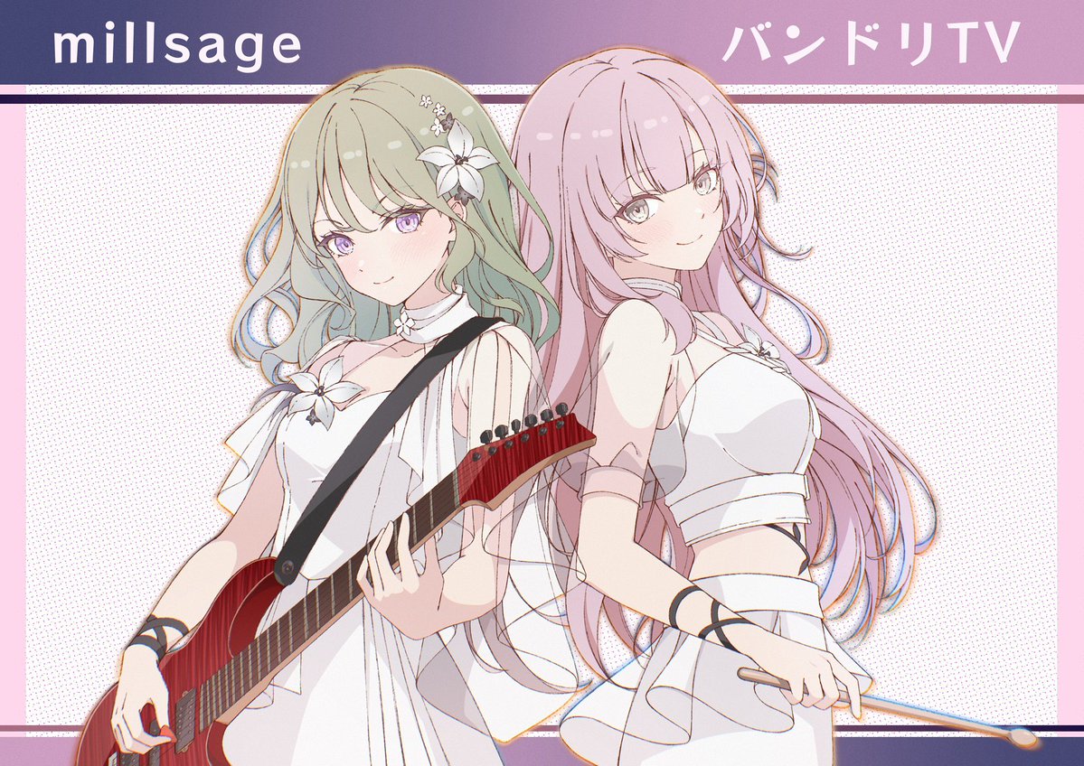 pati_nyaaaaaaa's tweet photo. 千春さん🎸 咲川ひなのさん🥁
millsageのメンバーとして、バンドリTV初出演おめでとうございます！🎉
好きな推し、好きなコンテンツ、すごく楽しみです😭

#bandoriart https://t.co/1egB6MklS3