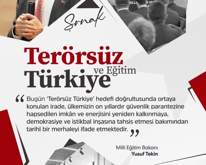 ilhanhayran's tweet photo. Sayın Yusuf Tekin

“Terörsüz Türkiye süreci;Türkiye’de kardeşliği, milli birliği ve beraberliği tahkim etmeyi hedef olarak ortaya koyan yaklaşımdır.

Bu yolda da, Milli Eğitim Bakanlığı olarak öğretmenlerimizle, öğrencilerimizle ve velilerimizle birlikte yürümeye devam edeceğiz.” https://t.co/u2jqPv1kVL