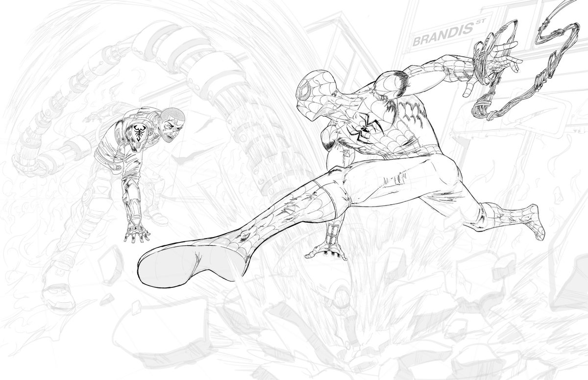 KohKaspr's tweet photo. Progress onnis Spidey vs Scorpion ✍🏽 #WIPㅤ #spiderman https://t.co/NylcG5mJu0