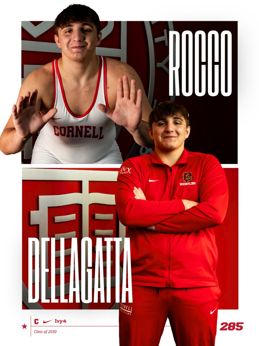 BigRedWrestling's tweet photo. #freshmanfriday
Welcome to Cornell, Rocco Dellagatta!
-2x NJ State Champ
-2024 Jr FS National Champ
-20+ wins for @SpartanRTC in college opens in 25-26, incl 🥇 @ Mat Town 1, Kent State, Patriot
-Top 30 Big Board overall recruit
#familynotfactory
#yellcornell #gobigred https://t.co/leROsj20jP