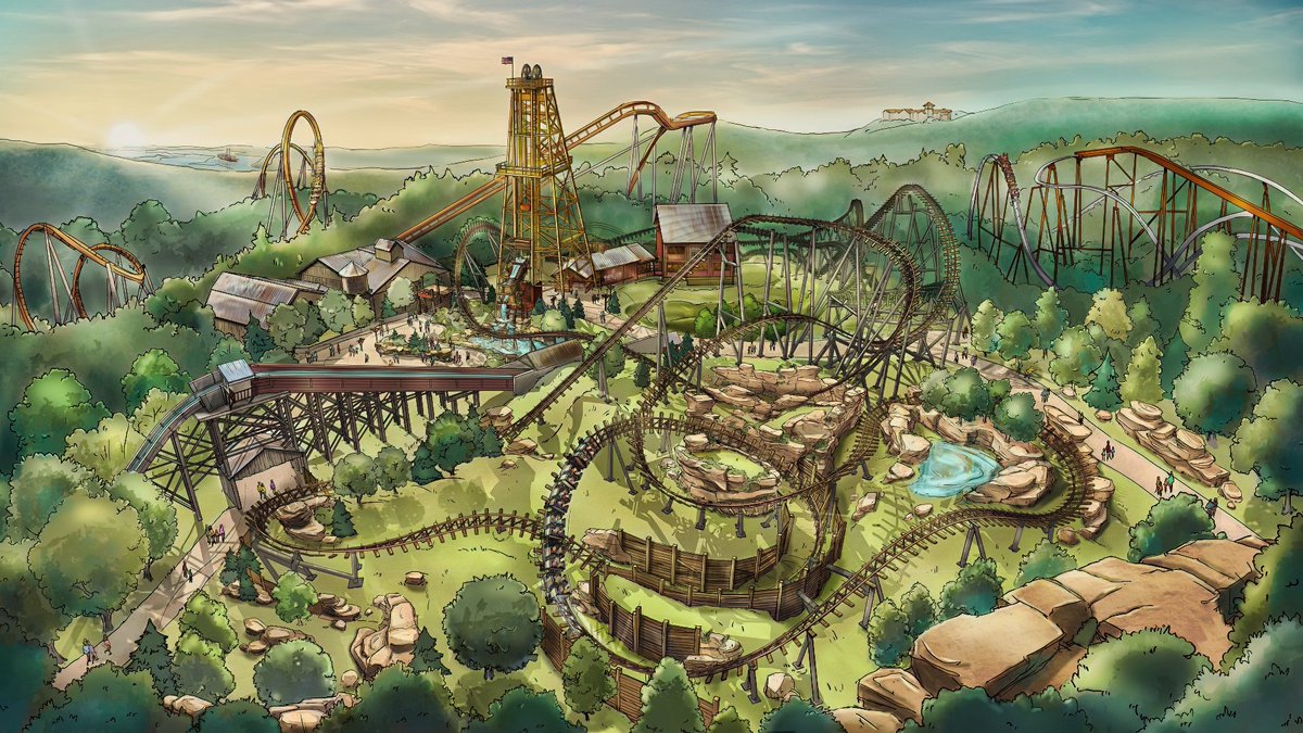 CoasterForce's tweet photo. Today @SDCAttractions announced Miner’s Mountain Express, a @mackridescom mine train coaster opening in 2027! Featuring two lift hills and over 3,550 feet of track, it will be the park's longest coaster. With its 39 inches (99 cm) minimum ride height, and no inversions, it's perfect for the entire family. The ride replaces Thunderation, which will be closing on January 2nd.
https://t.co/zA7qhxYeOc