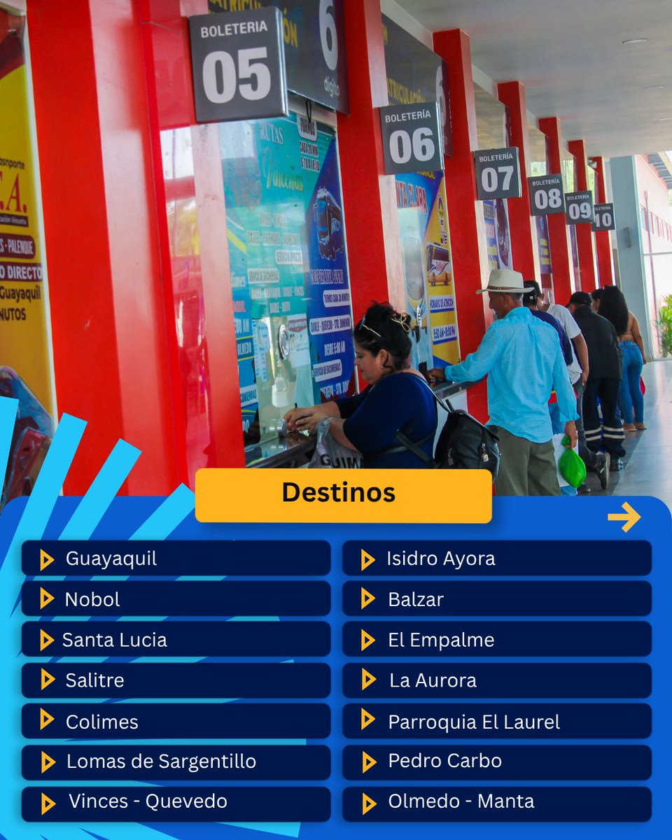 AlcaldiadeDaule's tweet photo. 🚌 Una terminal a la altura de los dauleños. 💛🤍💙
La Terminal Terrestre El Nuevo Daule ofrece seguridad, comodidad y mejores condiciones para quienes se movilizan cada día, fortaleciendo la conectividad y brindando un servicio digno para nuestra gente. https://t.co/cPdo3Q14iD