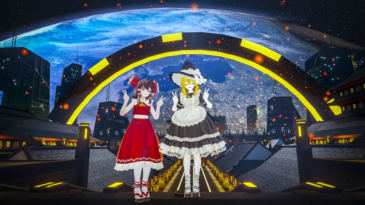 Adze_x's tweet photo. フレンドさんのキュートな魔理沙と東方併せしました🌟🌟
ワールドも素敵で、写真撮影とっても楽しめました😊 https://t.co/AI81LSedKn