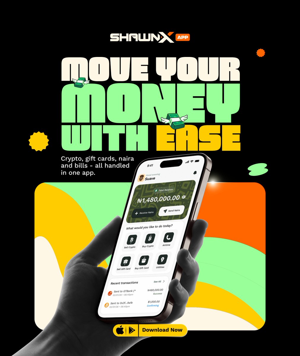 useshawnxapp's tweet photo. Trading your digital assets should not feel like a chore.
Sign Up today and move your money with ease.

Crypto/Giftcards - Naira - Utility Bills 👉🏽 https://t.co/XhTskS8IB8

#TradeSmartwithShawnX ⚡💵 https://t.co/Z6GgvaDI9L