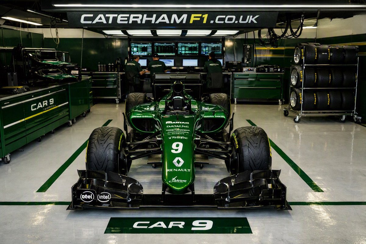 KevTs's tweet photo. Working on the final details before I announce the track debut of @CaterhamF1 CT05#1 https://t.co/IxCazUql6z