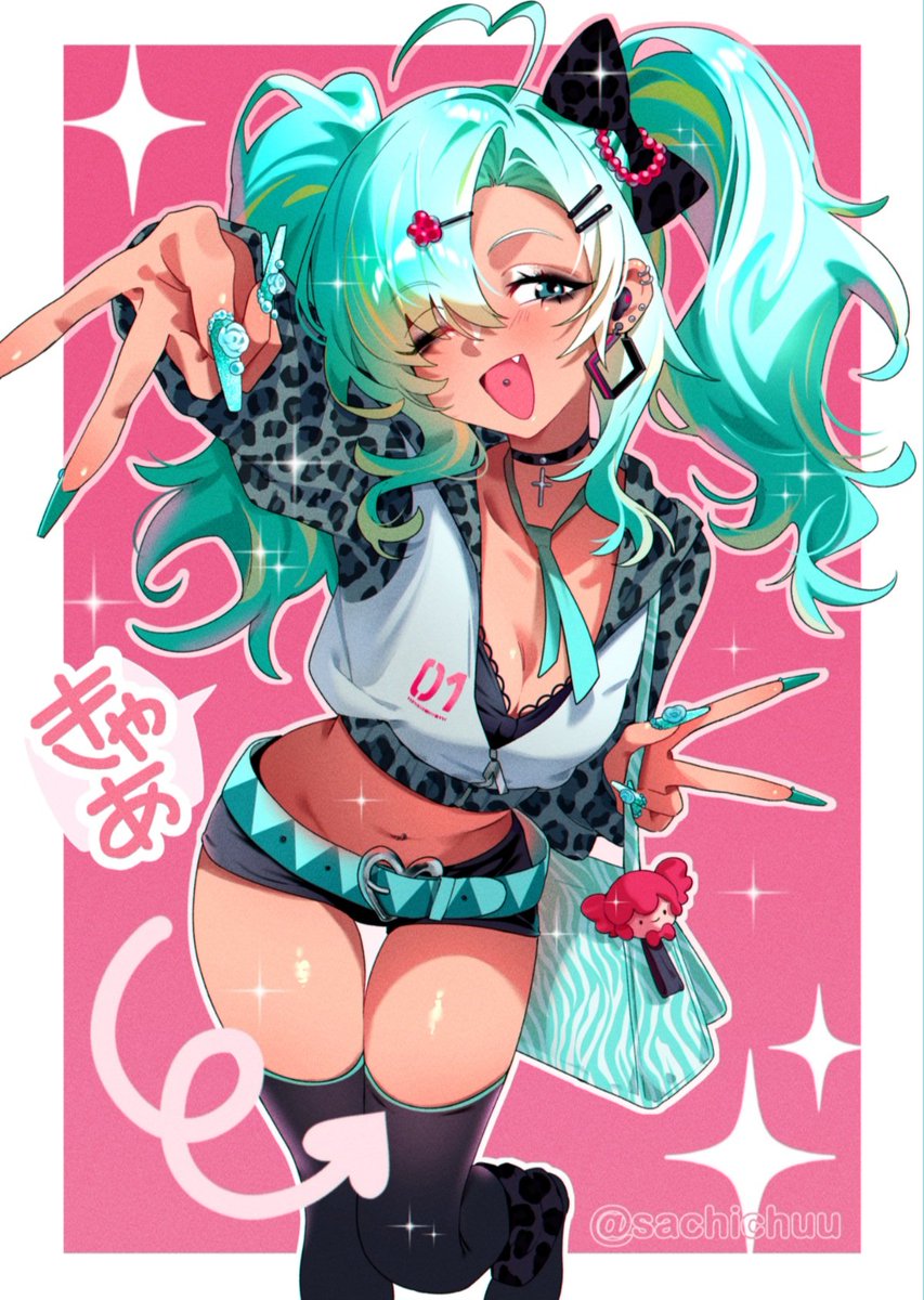 sachichuu's tweet photo. Are you ready for more gyaru Hatsune Miku? 🩵💖 https://t.co/f5wQ6V848z