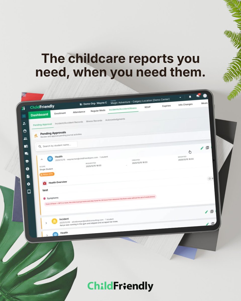 childfriendlyp's tweet photo. ChildFriendly helps childcare centers stay organized with reporting tools that make important information easier to access, review, and share when needed.

https://t.co/dD3NchmZBO https://t.co/7DIfwogG7K