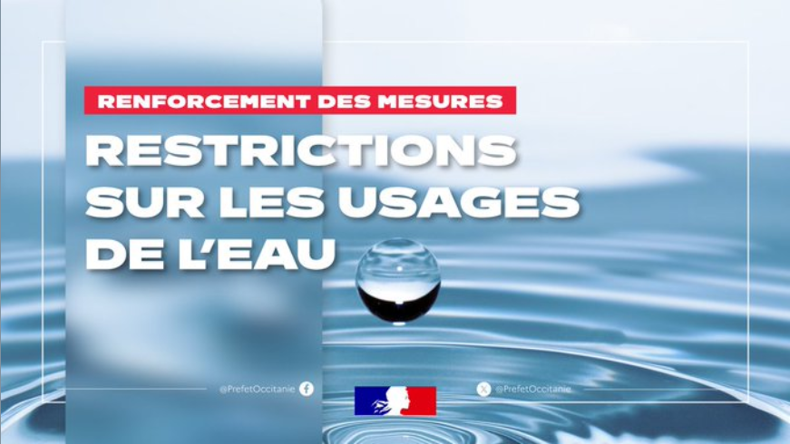 Image de Préfet d'Occitanie et de la Haute-Garonne - 💧#Eau | Restrictions sur les usages de l’eau en #HauteGaronne : nouvelles mesures à compter du same