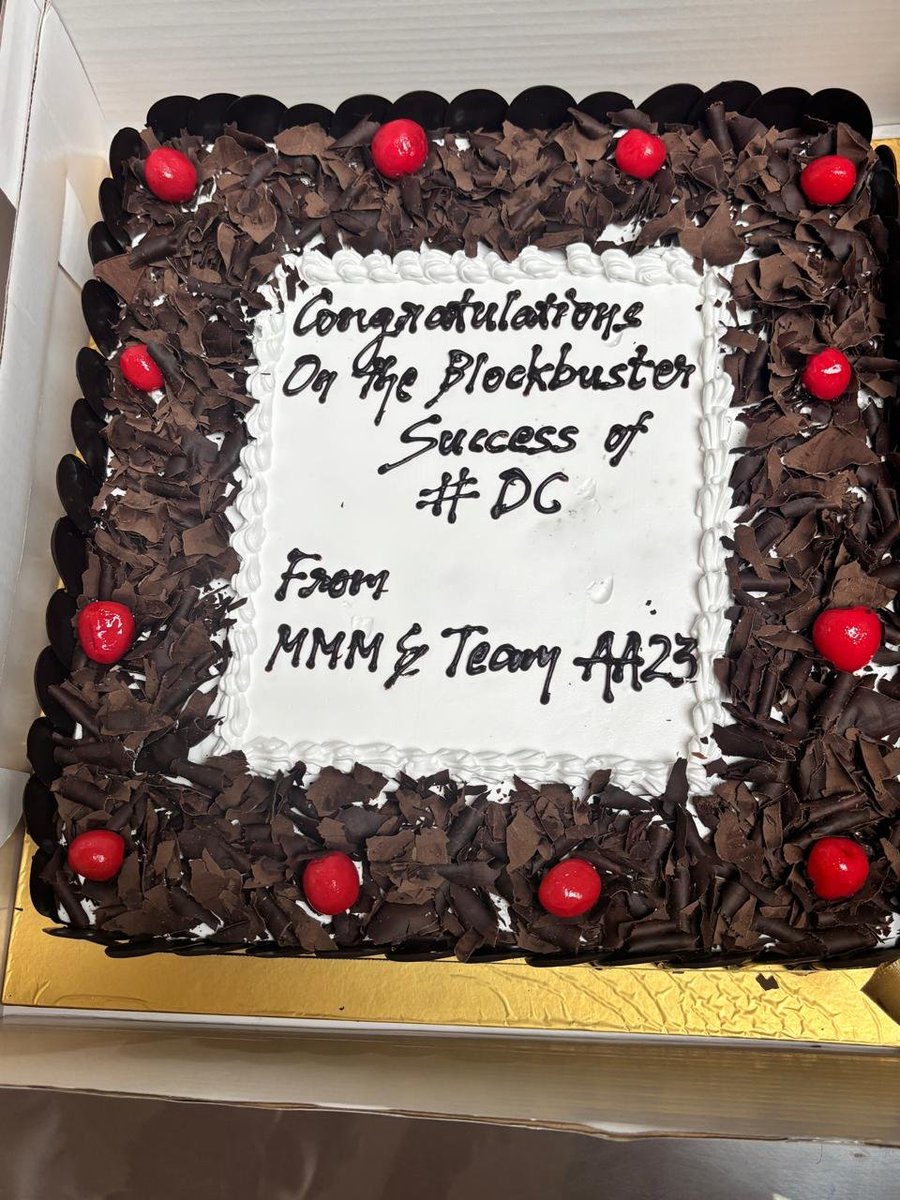 MythriOfficial's tweet photo. Team #AA23 &amp; @MythriOfficial celebrated the massive success of #DC with @Dir_Lokesh ❤️‍🔥

Congratulations on the blockbuster success of #DC. Now, it’s time for #AA23 🔥💪🏻 https://t.co/DCdqAhjU9x