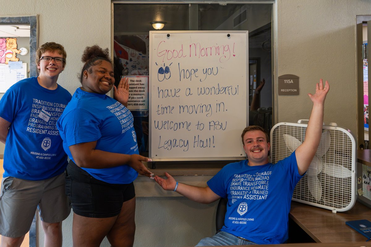 ASUBeebe's tweet photo. Making ASU-Beebe feel like home, one box at a time! 🏠💙

Huge thank you to our amazing RAs for bringing the energy, carrying the heavy boxes, and making Move-In Day smooth and welcoming for everyone. 

Welcome home, Vanguards! 

#ASUBeebe #VanguardFamily #MoveInDay #WelcomeHome https://t.co/lbDcCPEIm7