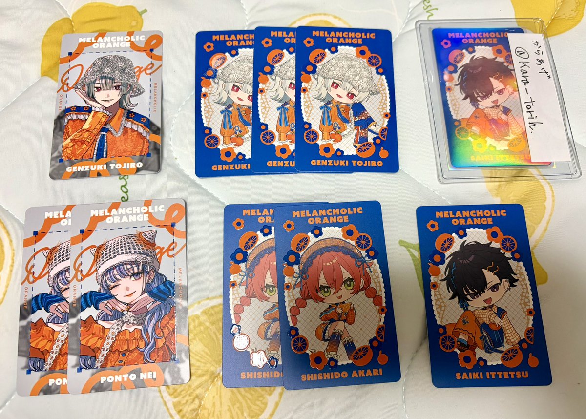 Kara_torih's tweet photo. 【交換】にじさんじ メランコリックオレンジ ランダムフォト風カード

譲→画像1枚目
求→画像2枚目

・不快でなければ複数:1での交換可能
・IDの方のみ1:1での交換
・郵送のみ

検索からでもお気軽にお声がけください https://t.co/vr69Jwls4s