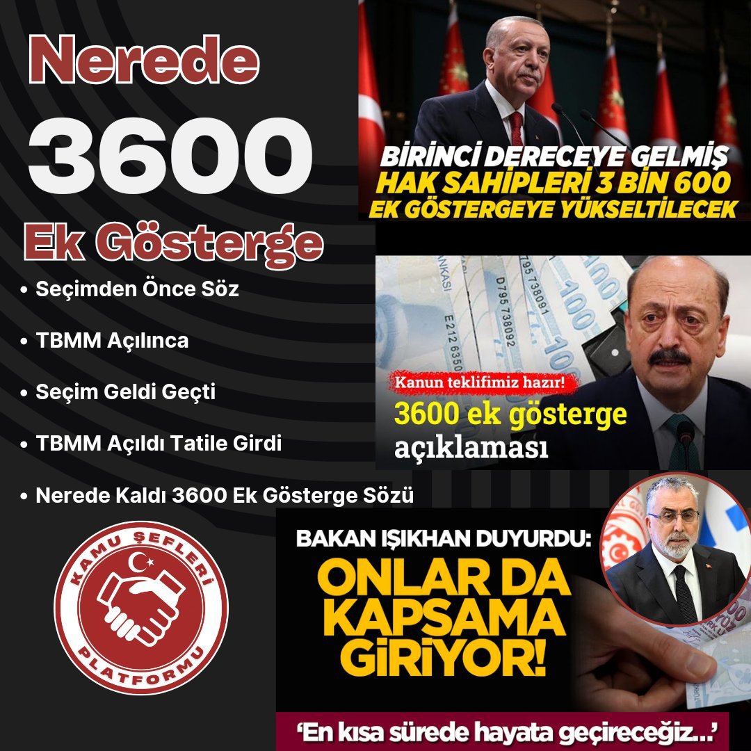 necdettoktas's tweet photo. "25.Yıl'a özel"
#KamuŞefleri Platformu ve #KamuŞefleri Emeklileri için #BirinciDereceye3600 ekgösterge, #ÖzelHizTazminatı 
#Eködeme de denge... 
Haklarımızı istiyoruz, müjde bekliyoruz, SÖZ verildi açıklama bekliyoruz. 
@RTErdogan @tcbestepe
@_cevdetyilmaz @memetsimsek @isikhanvedat @TBMMresmi @TBMMGenelKurulu @MhpTbmmGrubu @MemurSenKonf @KltrMemur @_aliyalcin_