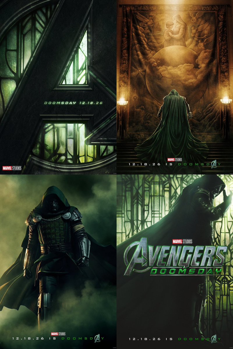 FilmUpdates's tweet photo. The posters for ‘AVENGERS: DOOMSDAY’ so far. https://t.co/LIPNfcR6jb