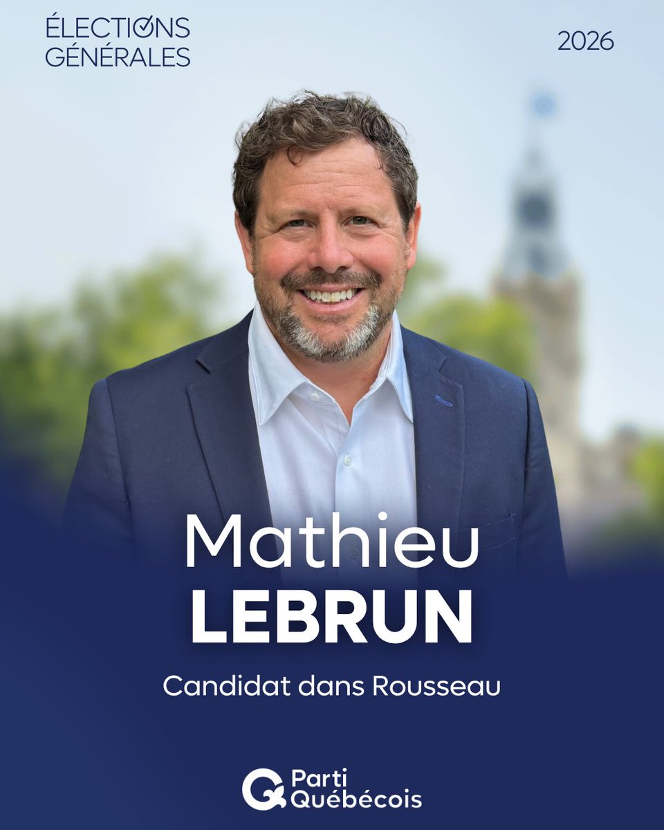 partiquebecois's tweet photo. Nous sommes très fiers d’annoncer aujourd'hui la candidature de Mathieu Lebrun dans la circonscription de Rousseau!

Mathieu est spécialiste des relations de travail, autant dans la fonction publique que dans le secteur privé. Il a d’ailleurs été le négociateur en chef dans les négociations complexes entre le gouvernement et le secteur public en 2023. Cette expérience l’a convaincu d’une chose essentielle: une société forte se construit à partir du respect de celles et ceux qui la font vivre au quotidien.

Au cours des dernières années, notre candidat a fait un constat préoccupant. Trop souvent, les décisions sont prises loin du terrain, sans réelle consultation, au détriment du dialogue social. S’il s’engage en politique, c’est pour redonner aux Québécoises et aux Québécois la possibilité d’influencer les politiques mises en place en rapprochant les décisions du terrain.

Bienvenue dans l’équipe au service du Québec, Mathieu!