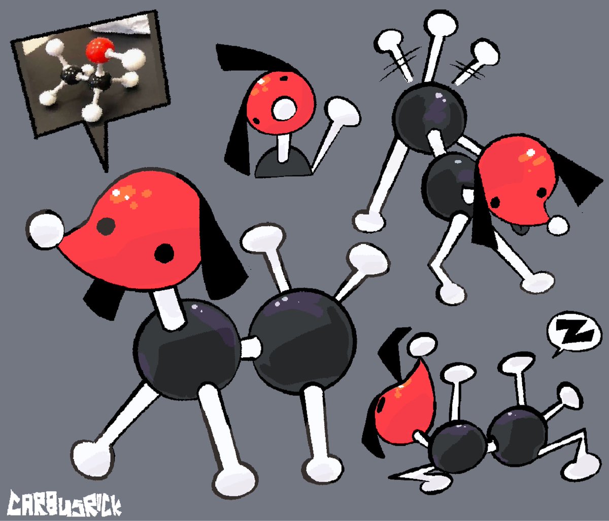 carbusrock's tweet photo. Alcohol molecule dog!! https://t.co/PHSYi1DyMQ