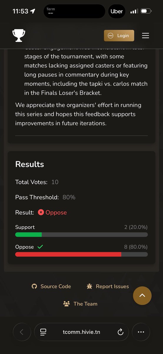 lelaVT_'s tweet photo. tri badge denied 🙃 if you played or staffed this year thank you for participating. when multiple members have to abstain to vote, you’re a vtuber, the mobile website looks off, and some more bullshit gets you a 20%. fun doesn’t matter. engagement doesn’t matter. quality doesn’t matter. if you have any fun traditions that happen during GF match, don’t do it. bc that’ll be your main reason for denial. 
thanks ?