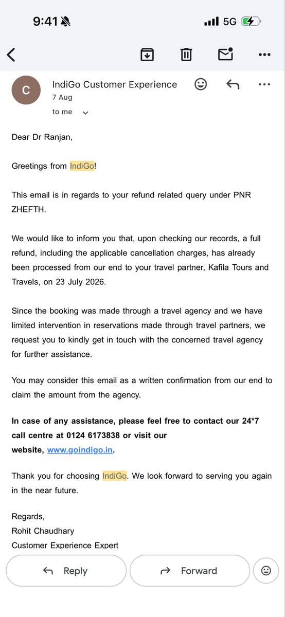 medicanas's tweet photo. @GoibiboSupport 
Big fraud for not returning my money though the @IndiGo6E has already refunded the amount within 24 hours but @goibibo is saying they haven’t received the amount .
@DGCAIndia @consumercourtin https://t.co/GYOPOHmscT